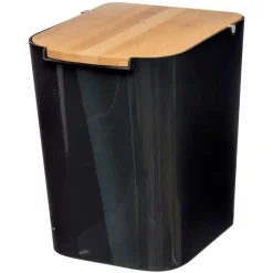 Five Prullenbak - 5 liter - bamboe - zwart/lichtbruin - 24 x 19 cm