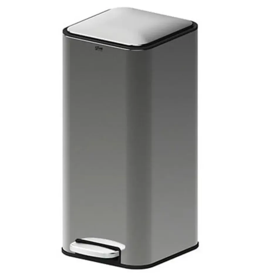 5Five Prullenbak/pedaalemmer - titanium - metaal - 30 liter