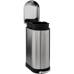 5Five Prullenbak/pedaalemmer Ariane - zilver - rvs metaal - 30L