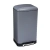 5Five Prullenbak/pedaalemmer - grijs - metaal - 30 liter - 34 x 61 cm