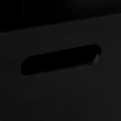 5Five Prullenbak/vuilnisbak - 23 liter - MDF hout - zwart - 27 x 32 cm