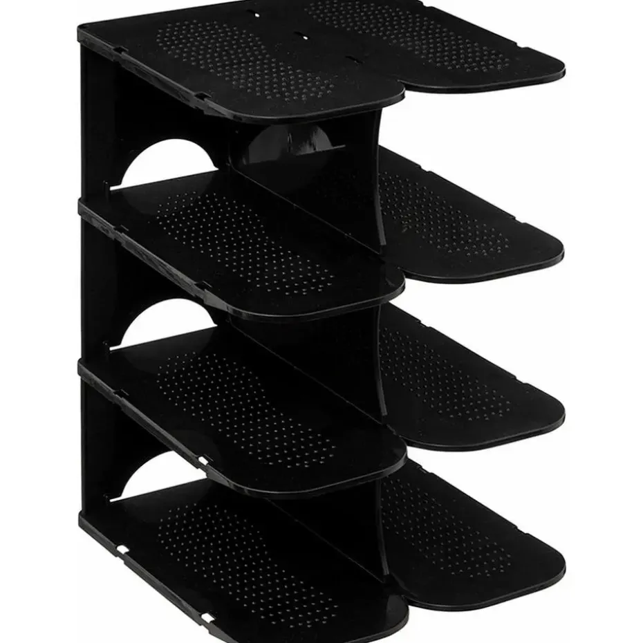 5Five Schoenenrek - stapelbaar - zwart - 27 x 25 x 38 cm