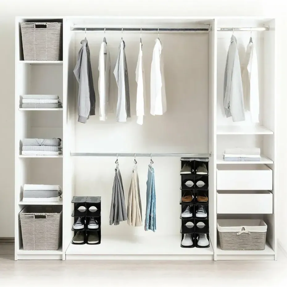 5Five Schoenenrek - stapelbaar - zwart - 27 x 25 x 38 cm