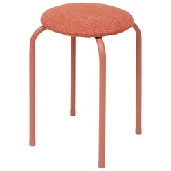 5Five Stapelbaar zit krukje - metaal/polyester - roze