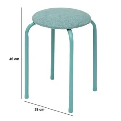 5Five Stapelbaar zit krukje - metaal/polyester - blauw