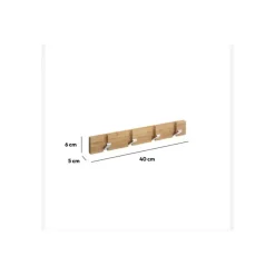 5Five Wandkapstok - lichtbruin - 4x ophanghaken - B40 cm