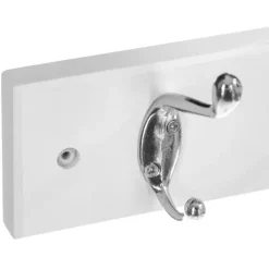 5Five Wandkapstok - wit - 4 ophanghaken - 42 x 9 cm - MDF