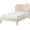 FLAYAT - Eenpersoonsbed - Beige - 120 x 200 cm - Bouclé