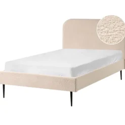 FLAYAT - Eenpersoonsbed - Beige - 120 x 200 cm - Bouclé