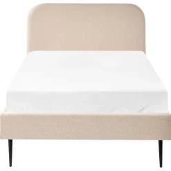 FLAYAT - Eenpersoonsbed - Beige - 120 x 200 cm - Bouclé