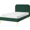 FLAYAT - Eenpersoonsbed - Donkergroen - 120 x 200 cm - Fluweel