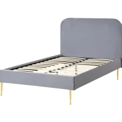 FLAYAT - Eenpersoonsbed - Grijs - 120 x 200 cm - Fluweel