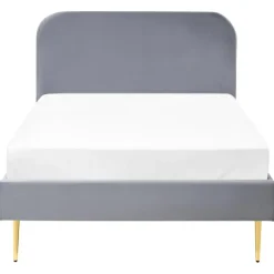 FLAYAT - Eenpersoonsbed - Grijs - 120 x 200 cm - Fluweel