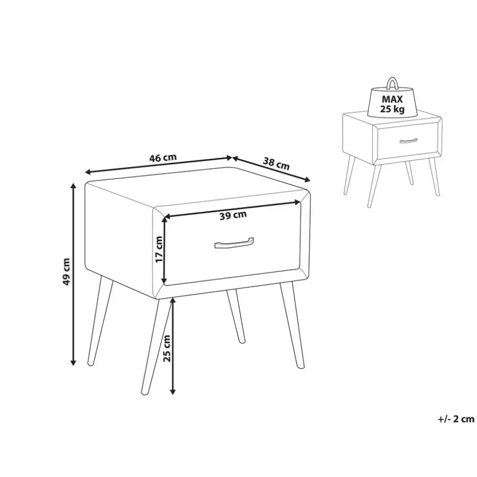 FLAYAT - Nachtkastje - Beige - Bouclé