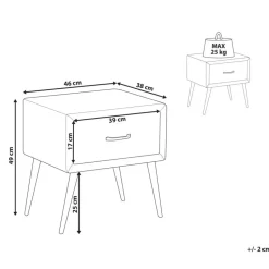 FLAYAT - Nachtkastje - Beige - Bouclé