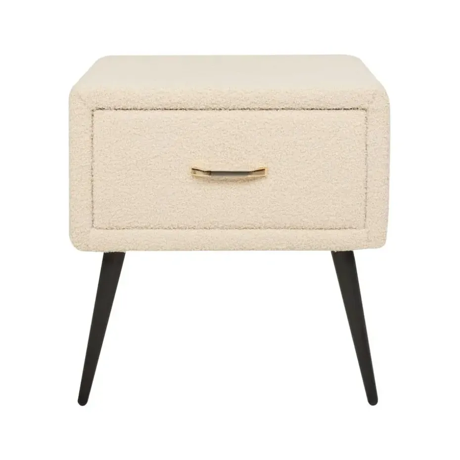 FLAYAT - Nachtkastje - Beige - Bouclé