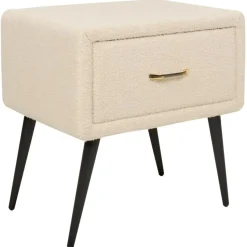 FLAYAT - Nachtkastje - Beige - Bouclé