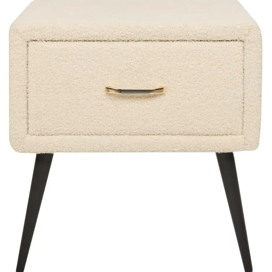 FLAYAT - Nachtkastje - Beige - Bouclé