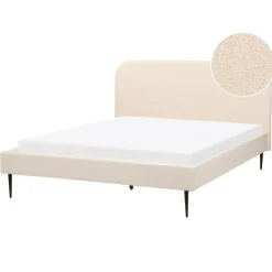FLAYAT - Tweepersoonsbed - Beige - 160 x 200 cm - Bouclé