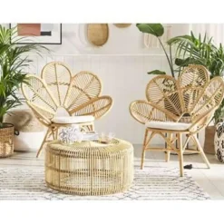 FLORENTINE / LIMNI - Bistroset voor 2 - Natuurlijk - Rotan