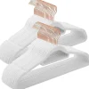 Fluwelen kledinghangers, Set van 50, Antislip, Wit en Rosé Goud
