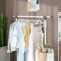 Fluwelen kledinghangers, Set van 50, Antislip, Wit en Rosé Goud