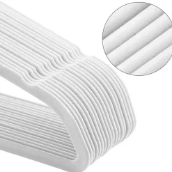 Fluwelen kledinghangers, Set van 50, Antislip, Wit en Rosé Goud