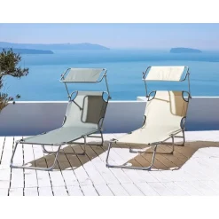 FOLIGNO - Strandstoel - Crème - Polyester