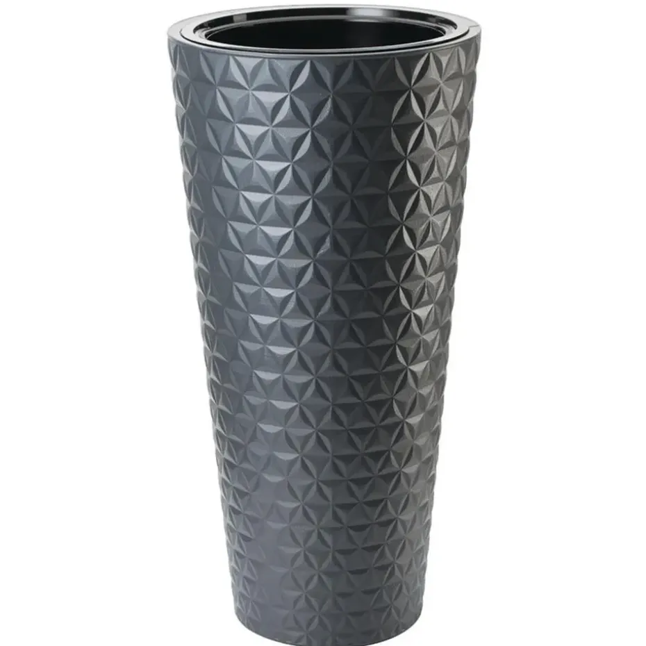 Form Plastic Plantenpot Diamond - kunststof - antraciet - 30 x 58