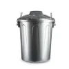 Forte Plastics Afvalbak - zilverkleurig - afvalemmer met deksel - 21l