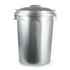 Forte Plastics Afvalbak - zilverkleurig - afvalemmer met deksel - 70l