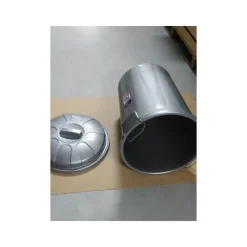 Forte Plastics Afvalbak - zilverkleurig - afvalemmer met deksel - 70l