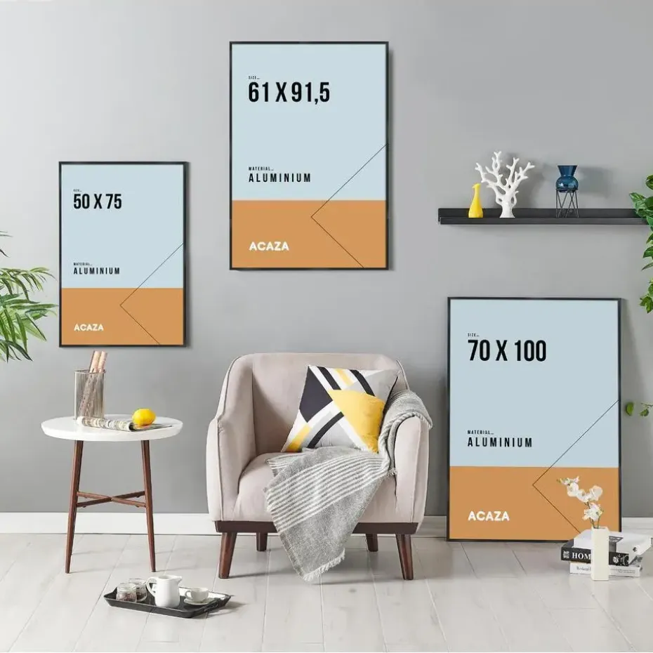 Foto Kader, Lijst geschikt voor Foto's of Posters van 61 cm x 91,5 cm - Zwart