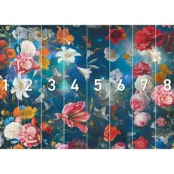 Fotobehang Bloemenwereld - 260 x 384cm - Blauw