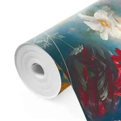 Fotobehang Bloemenwereld - 260 x 384cm - Blauw