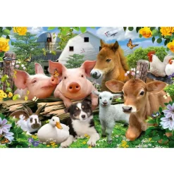 Fotobehang Boerderijdieren - 260 x 384cm - Bont