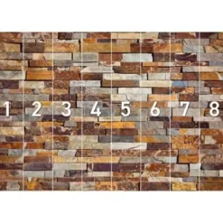 Fotobehang Natuurstenen muur - 260 x 384cm - Bruin