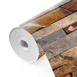 Fotobehang Natuurstenen muur - 260 x 384cm - Bruin