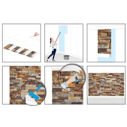 Fotobehang Natuurstenen muur - 260 x 384cm - Bruin