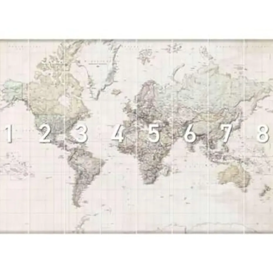 Fotobehang Wereldkaart - vintage Nederlandstalig - 260 x 384cm