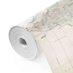 Fotobehang Wereldkaart - vintage Nederlandstalig - 260 x 384cm