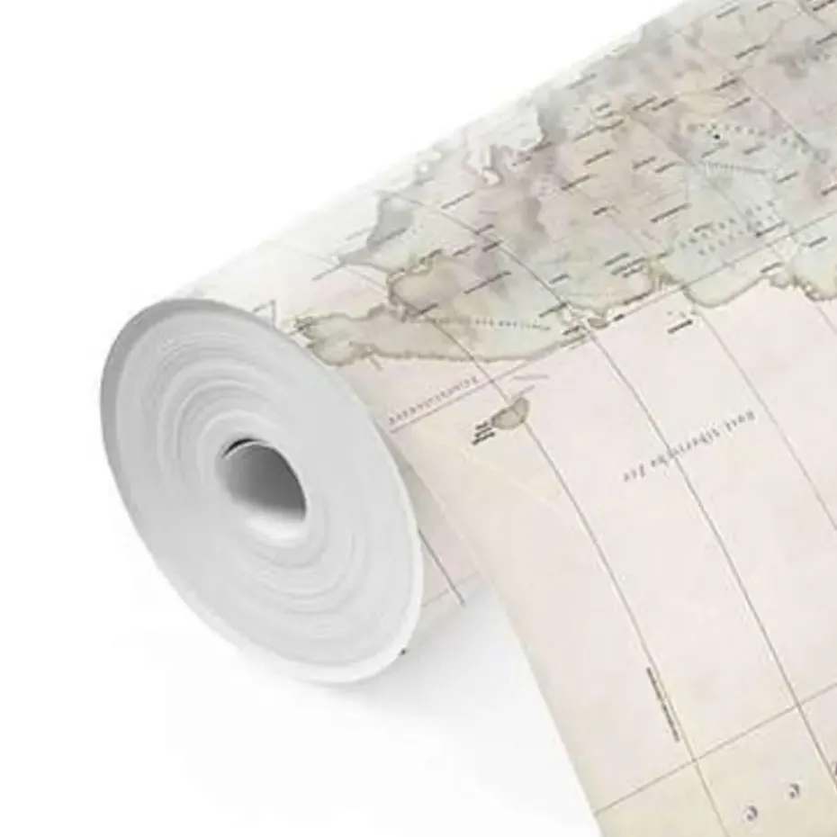 Fotobehang Wereldkaart - vintage Nederlandstalig - 260 x 384cm