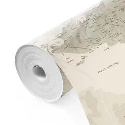 Fotobehang Wereldkaart Natuurtint - 260 x 384cm - Beige