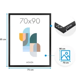 Fotokader - Fotolijst - Wissellijst - 70x90 cm - MDF - Zwart