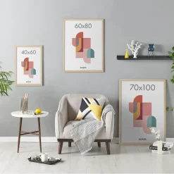 Fotokader - Fotolijst - 60x80 cm - MDF hout - Lichte Eik kleur