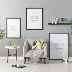 Fotokader - 50x75cm - Foto Lijst in MDF Hout - Zwart