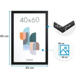 Fotokader Madison voor Foto's van 40 x 60cm - MDF Houten Fotolijst - Zwart