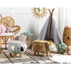 FOX - Poef - Oranje - 32 cm - Fluweel