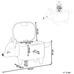 FOX - Poef - Oranje - 32 cm - Fluweel