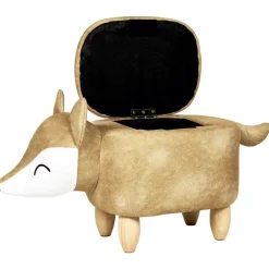 FOX - Poef - Oranje - 32 cm - Fluweel